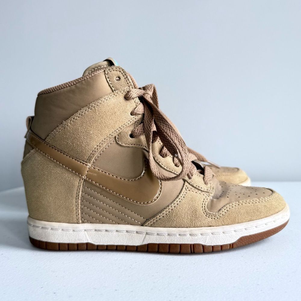 Nike Dunk Sky High Essential Wedge Sneakers Desert Camo 644877-200 High Tops 6 - Picture 4 of 16